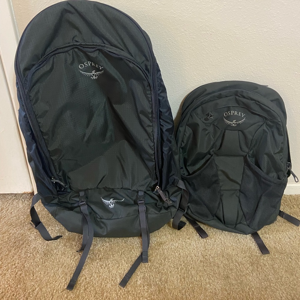 Osprey Fairpoint 55L pack in grey